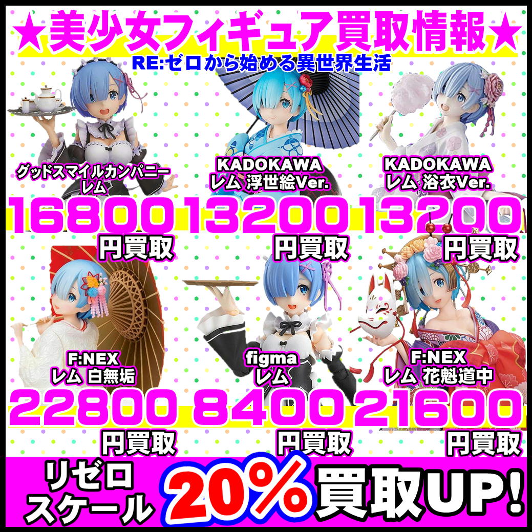 リゼロ スケールフィギュア 買取up 4 16現在 千葉鑑定団千葉北店